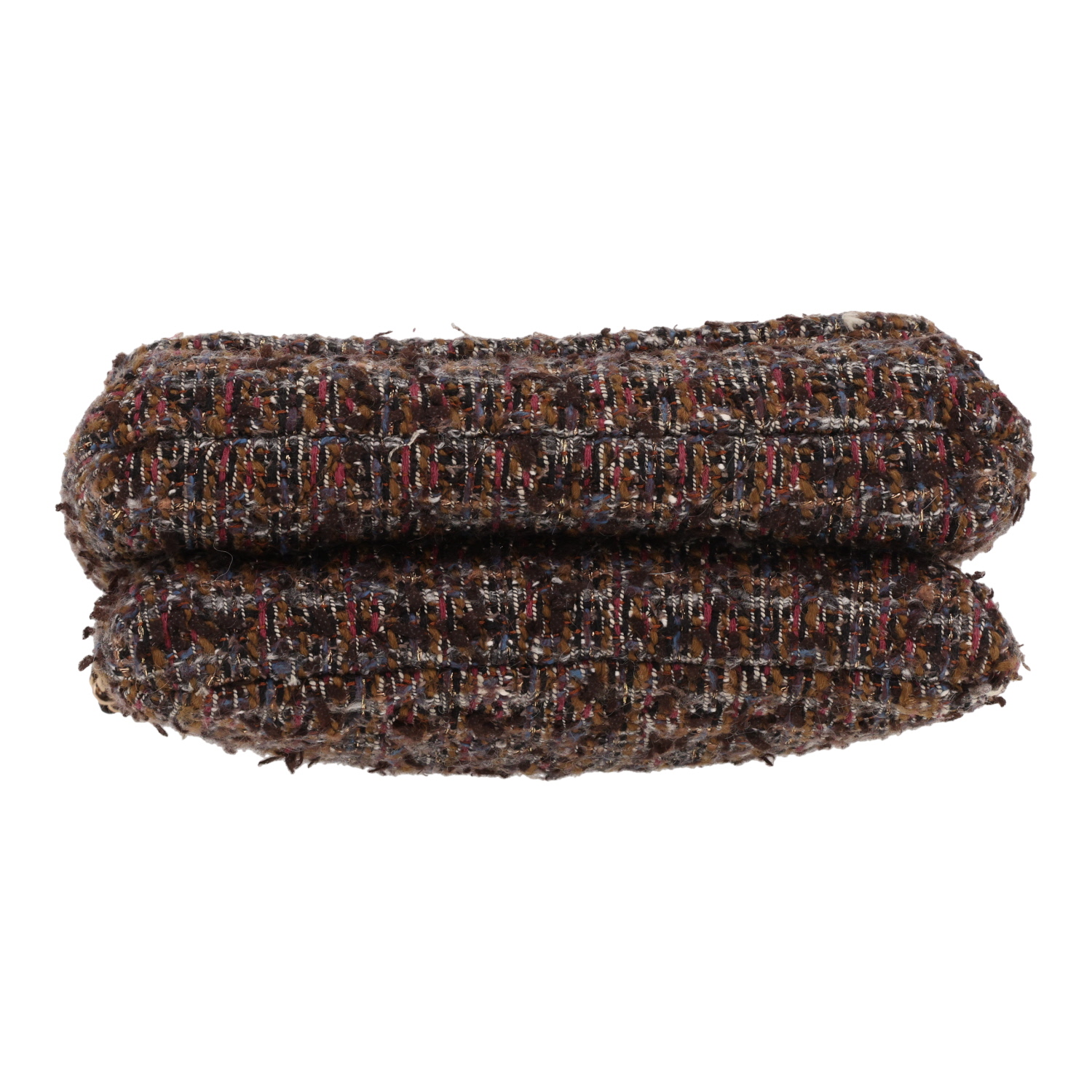Borsa a tracolla Chanel  Knock on Wood in tweed marrone e bordeaux - Detail D1