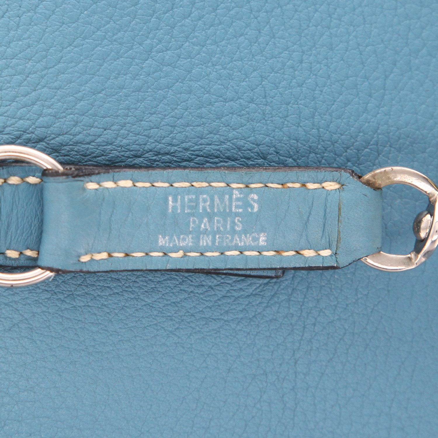 Borsa Hermès da spalla o a mano  Con finiture in pelle Togo Bleu Jean - Detail D2