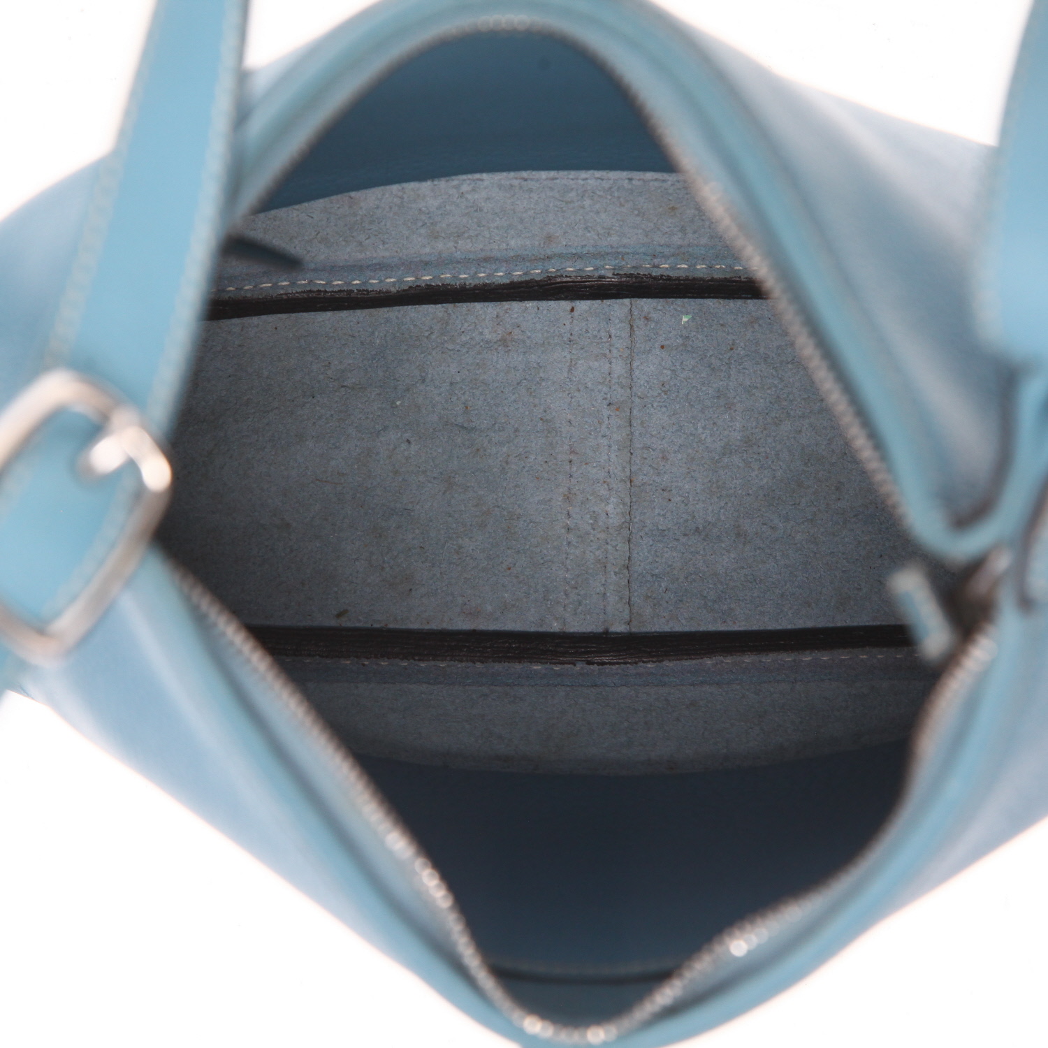 Borsa Hermès da spalla o a mano  Con finiture in pelle Togo Bleu Jean - Detail D3