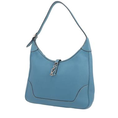 Sac porté épaule ou main Hermès  Trim en cuir togo bleu-jean