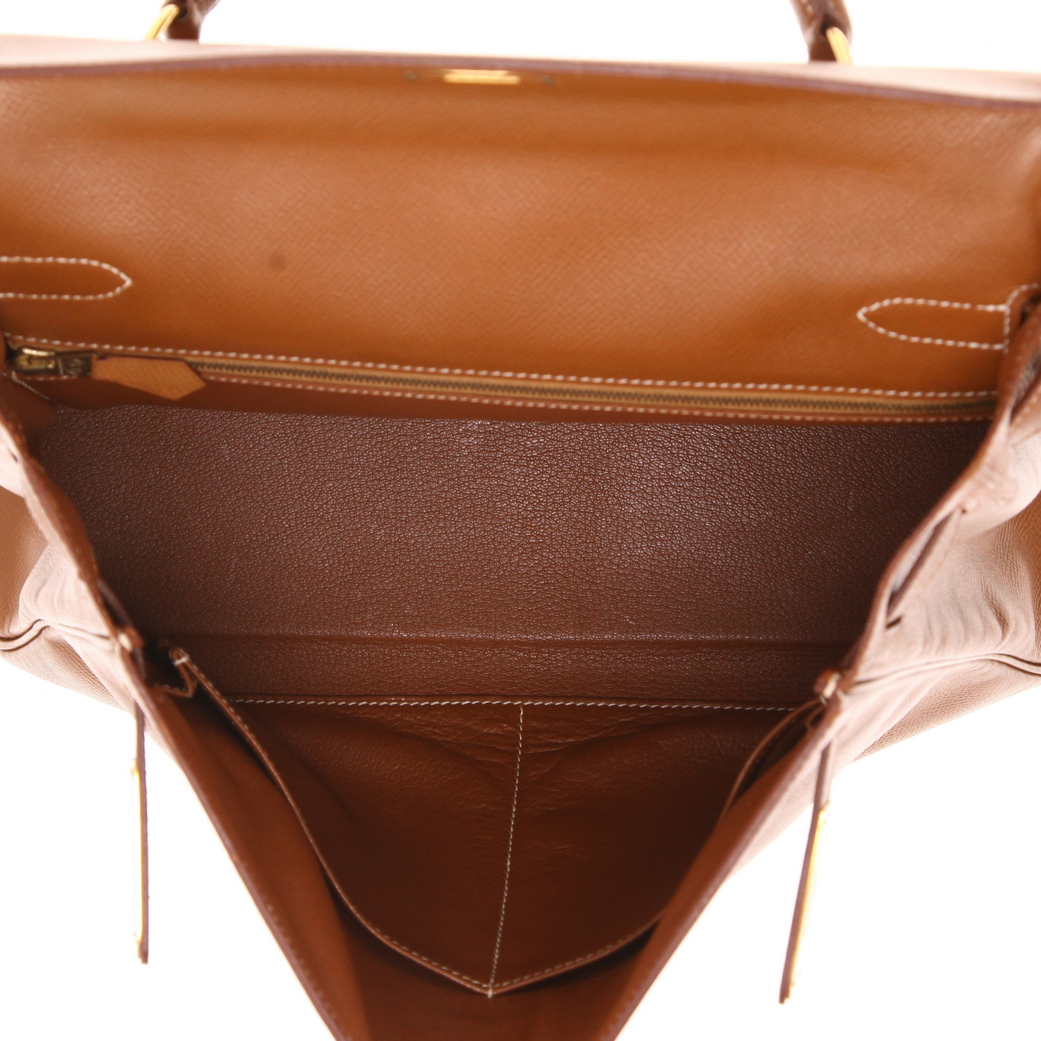 Bolso Hermès Kelly de 32 cm en piel Courchevel Gold - Detail D3