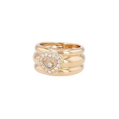 Bague Chopard Happy Diamonds en or jaune et diamants