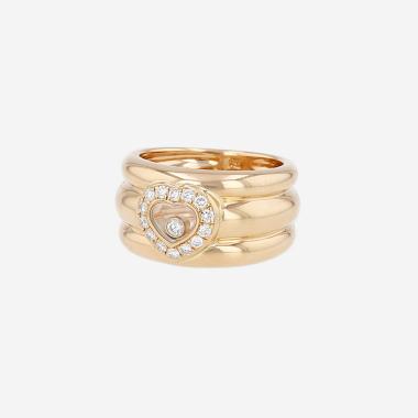 Bague Chopard Happy Diamonds en or jaune et diamants