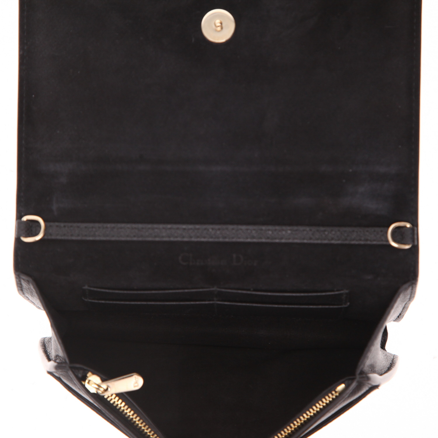 Dior  30 Montaigne shoulder bag  in black grained leather - Detail D3