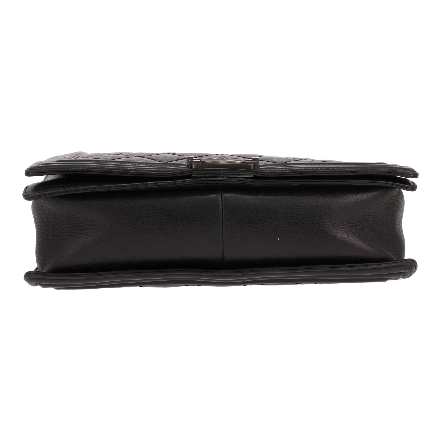 Bolso bandolera Chanel  Boy modelo grande  en cuero negro - Detail D1