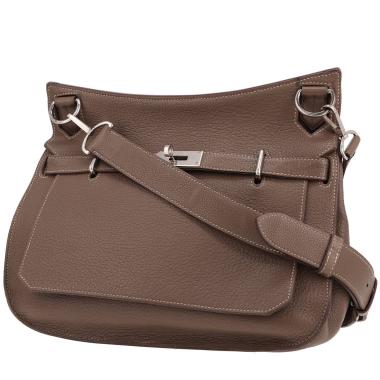 Sac bandoulière Hermès  Jypsiere 34 cm en cuir togo étoupe