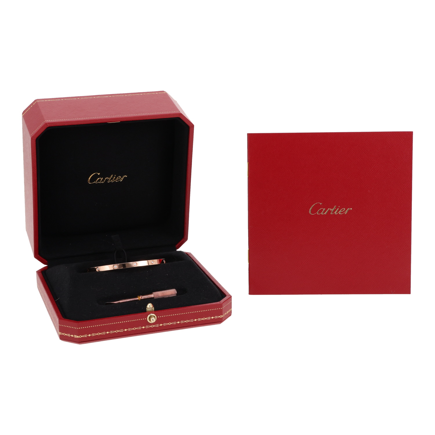 Bracciale Cartier Love con 10 diamanti, modello piccolo in oro rosa e diamanti