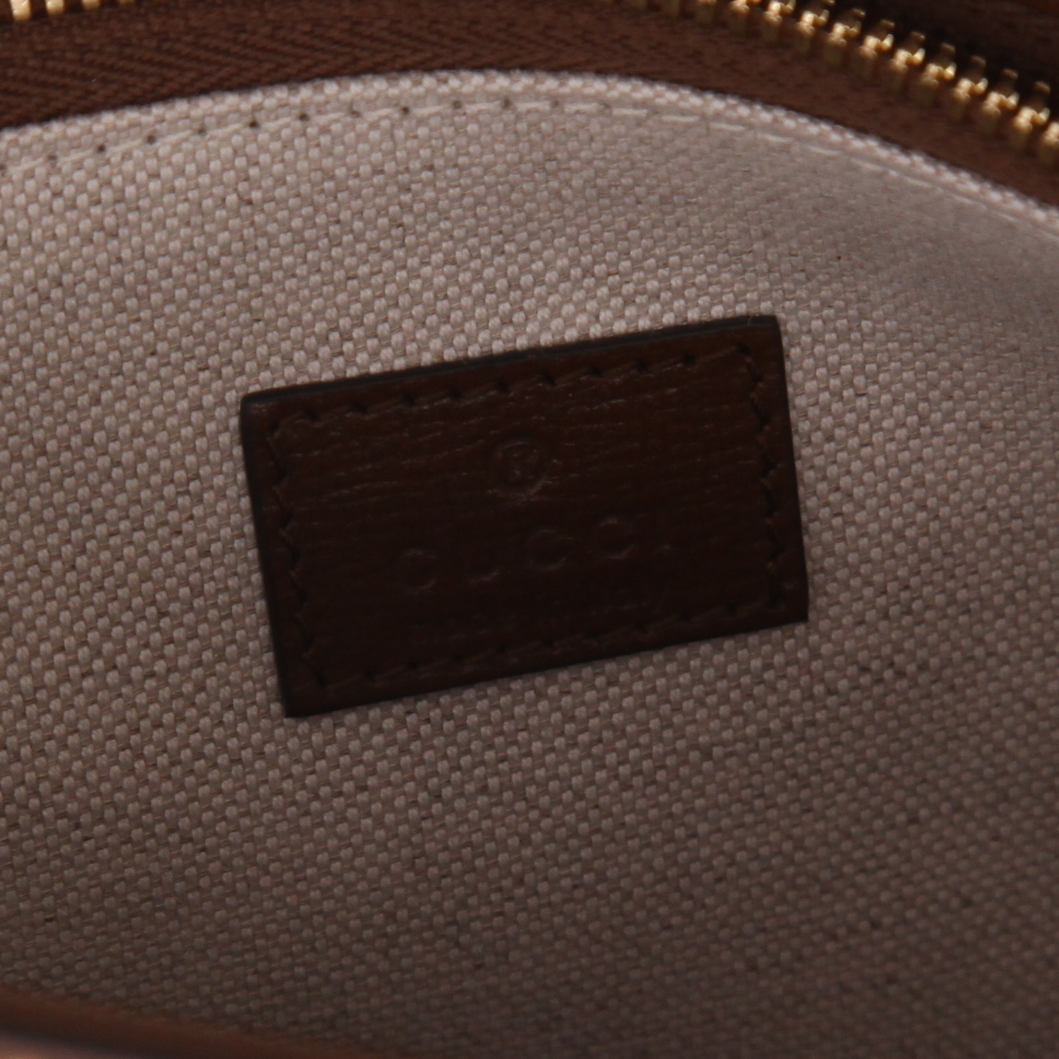 Sac bandoulière Gucci  1955 Horsebit en toile sûpreme GG beige et cuir marron - Detail D2