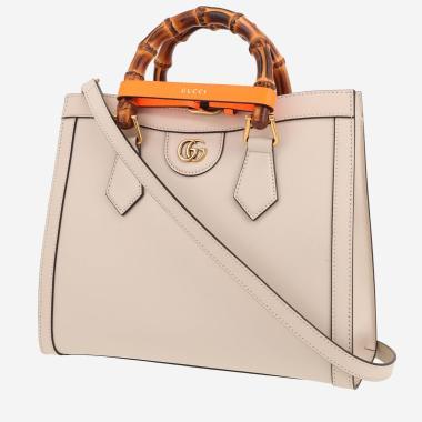 Sac à main Gucci  Diana en cuir blanc