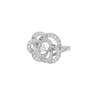 Bague Chanel Camélia Fil en or blanc et diamants