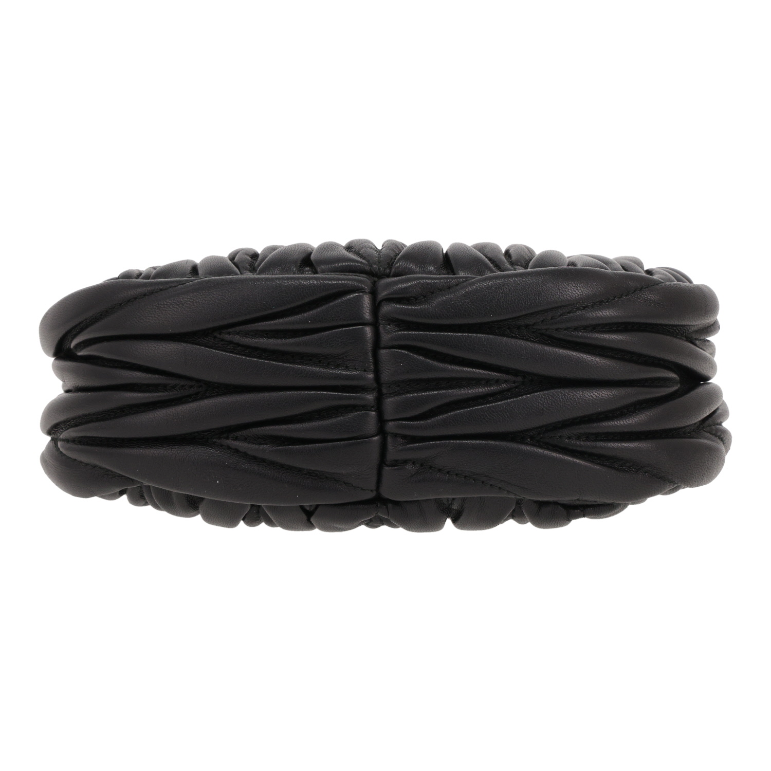 Sac bandoulière Miu Miu  Miu Wander mini  en cuir matelassé noir - Detail D1