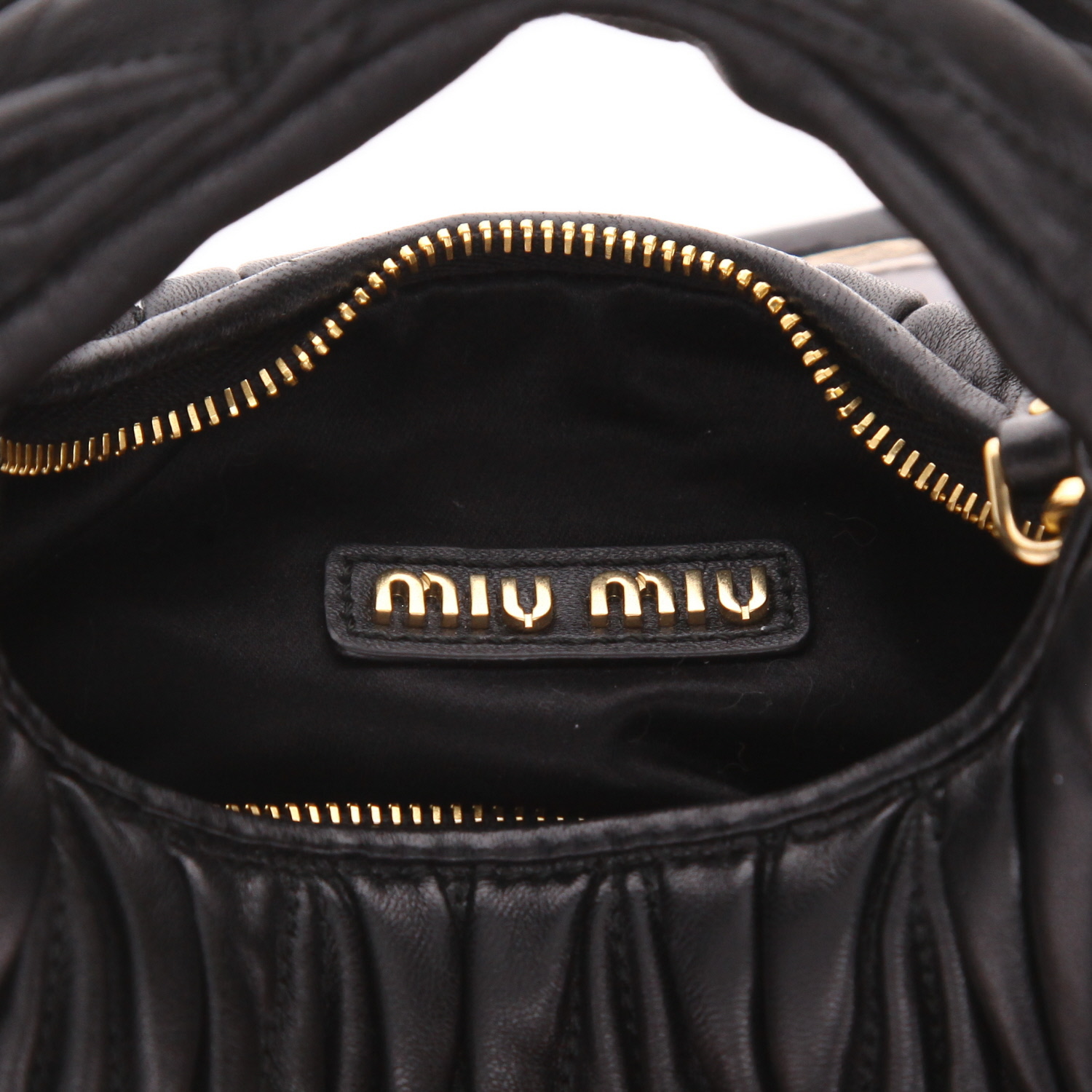 Borsa a tracolla Miu Miu  Miu Wander mini  in pelle trapuntata nera - Detail D2