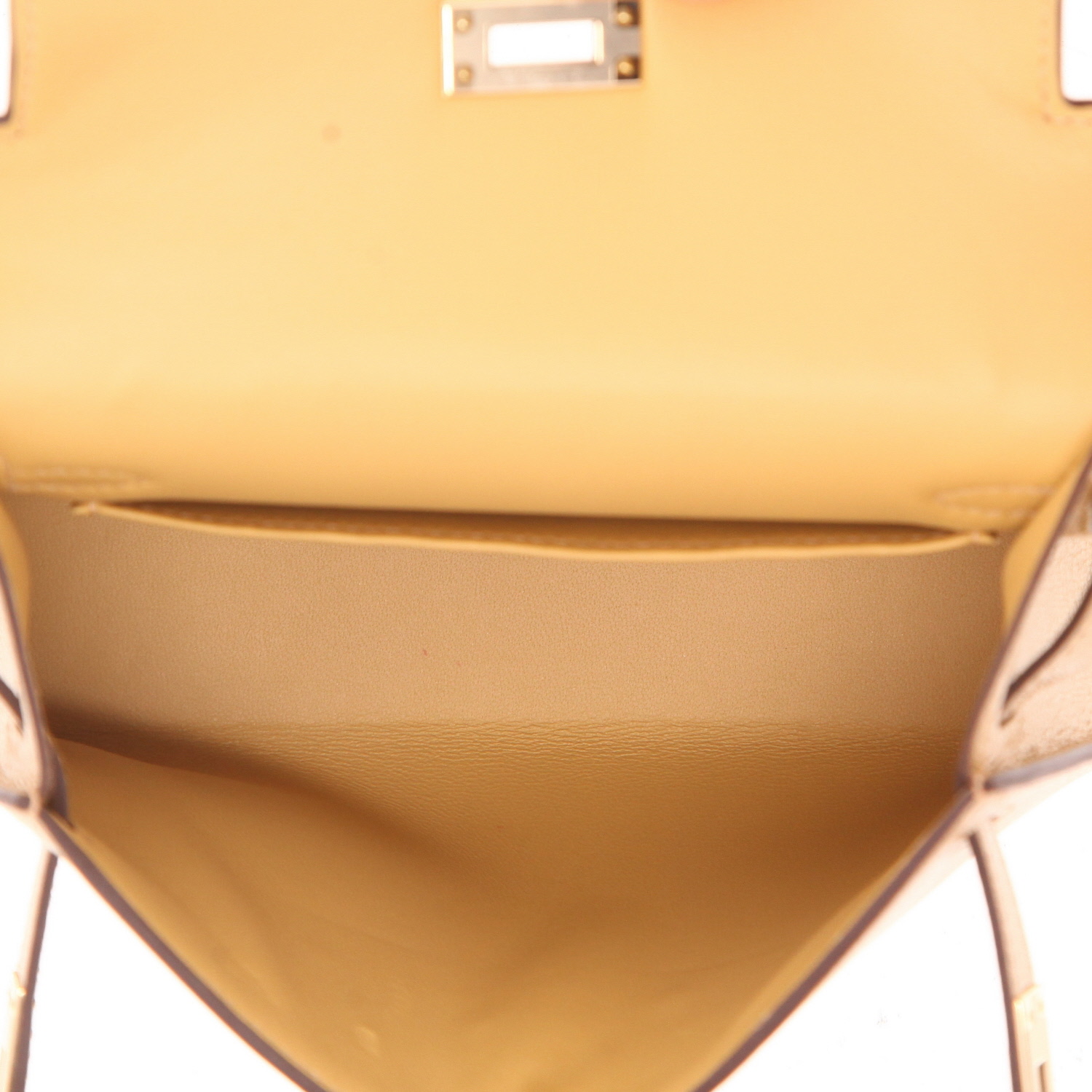 Bolso bandolera Hermès  Kelly 20 cm en cabra dorada - Detail D3