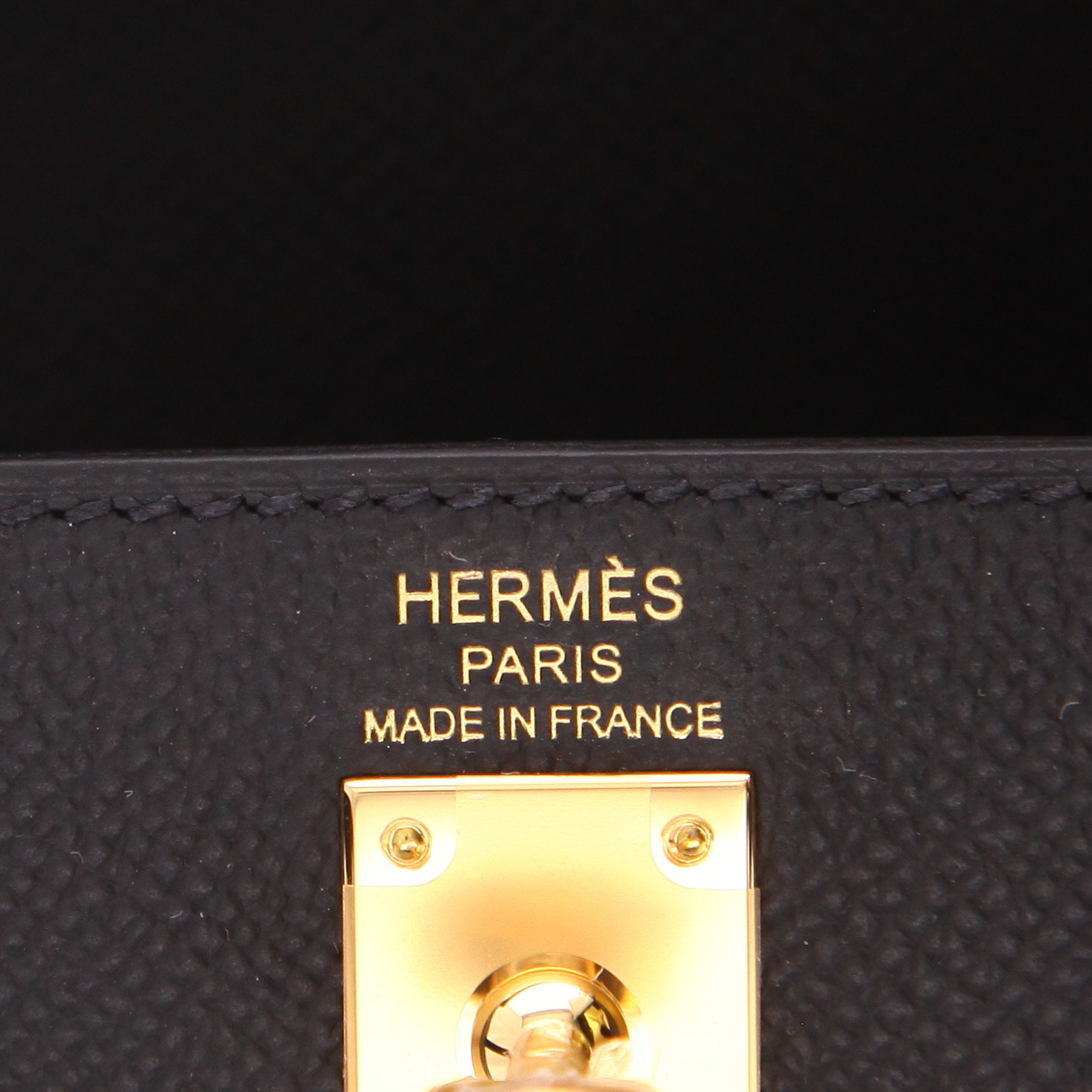 Borsa Hermès Kelly da 25 cm in pelle Epsom nera - Detail D2
