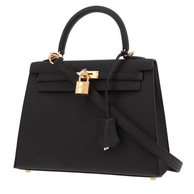 Hermès Kelly 25 cm handbag in Noir Epsom leather
