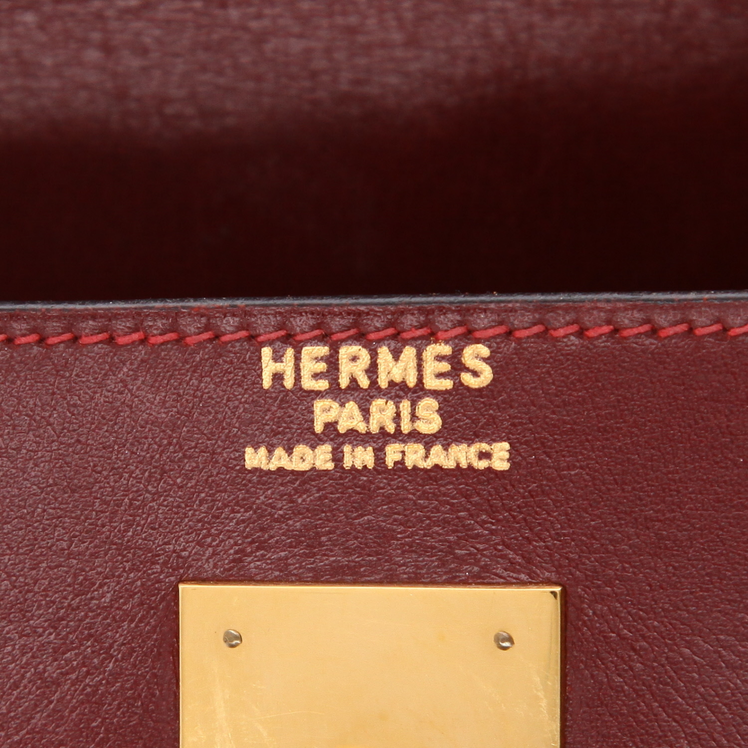 Hermès Kelly 35 cm handbag in red H box leather - Detail D2