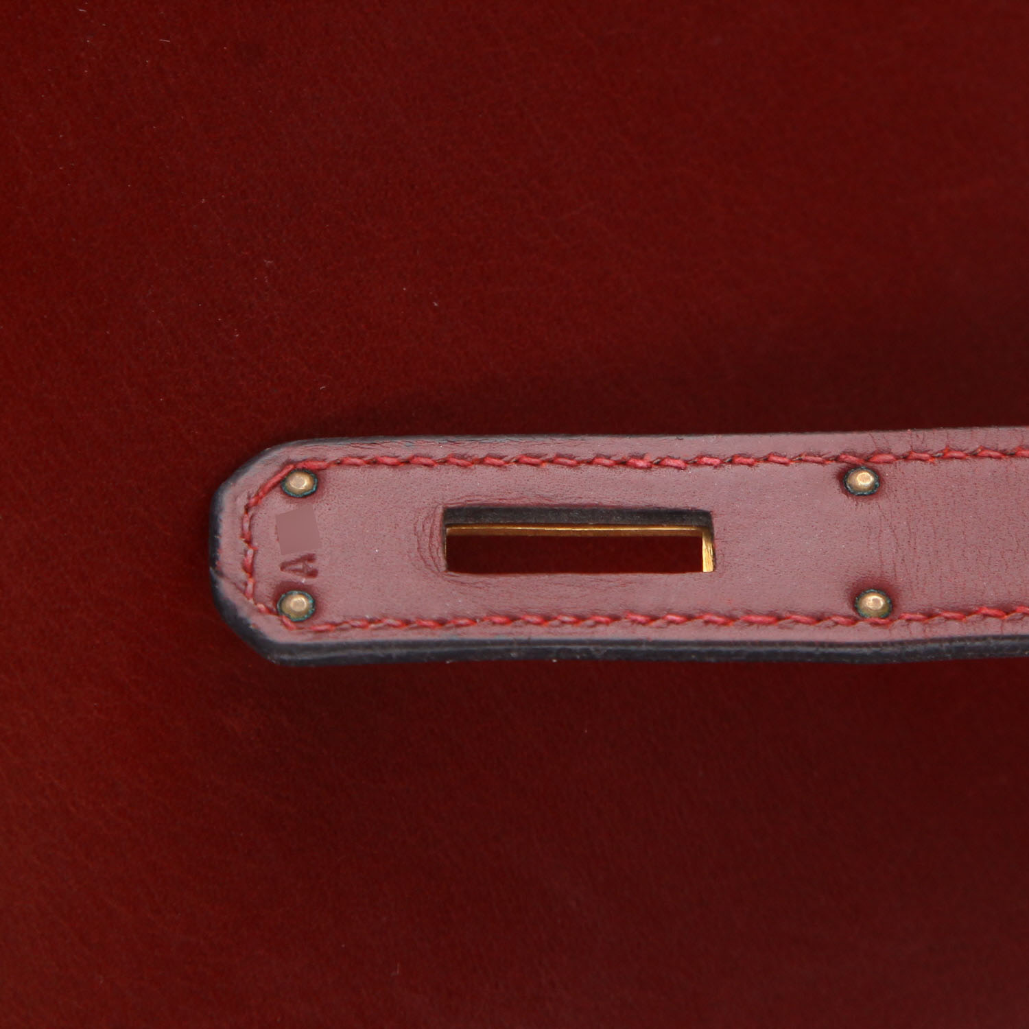 Bolso Hermès Kelly de 35 cm en piel roja H - Detail D4