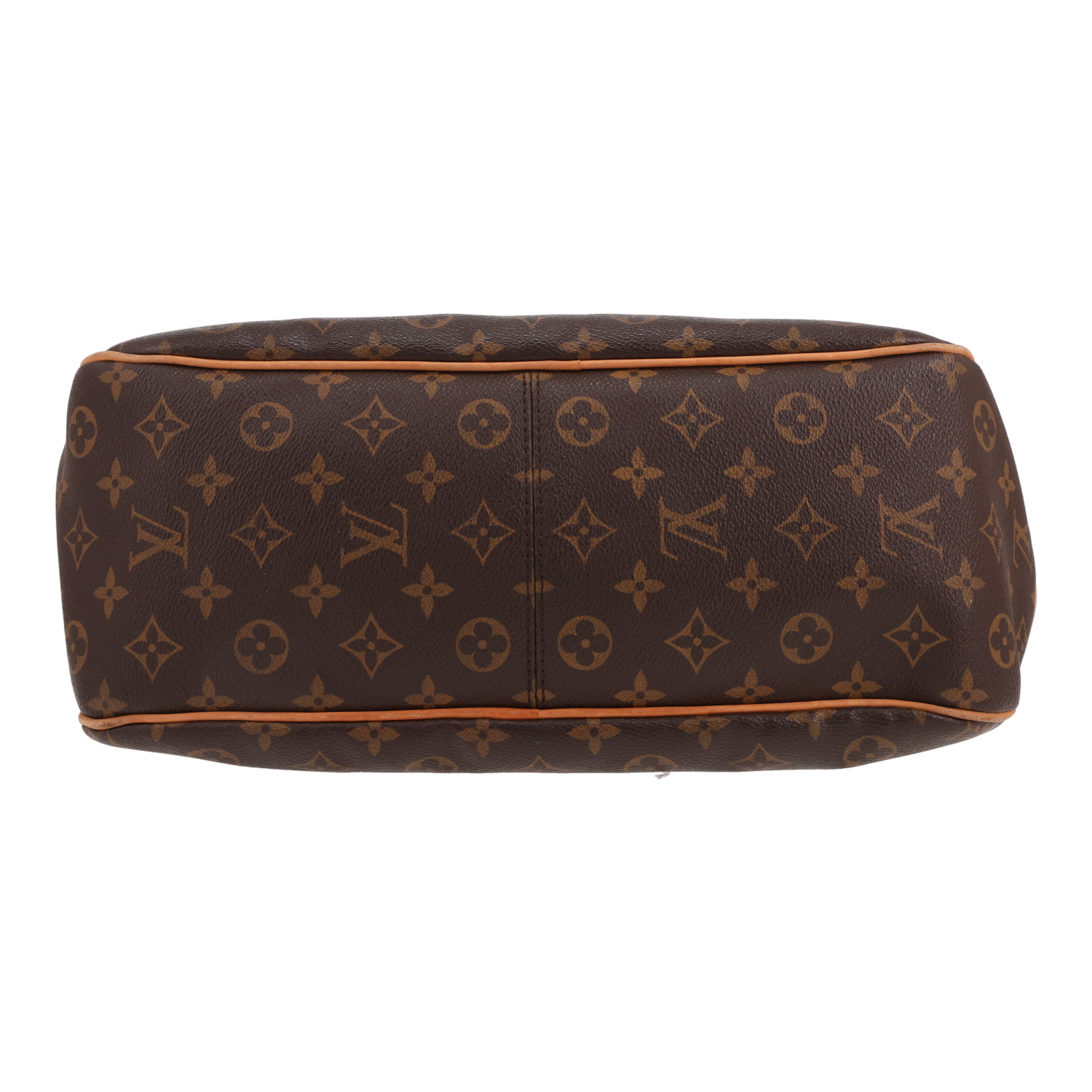 Bolso para llevar al hombro o en la mano Louis Vuitton  Delightful en lona Monogram marrón y cuero natural - Detail D1