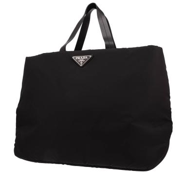 Prada  Nylon shopping bag  in black canvas  and black leather