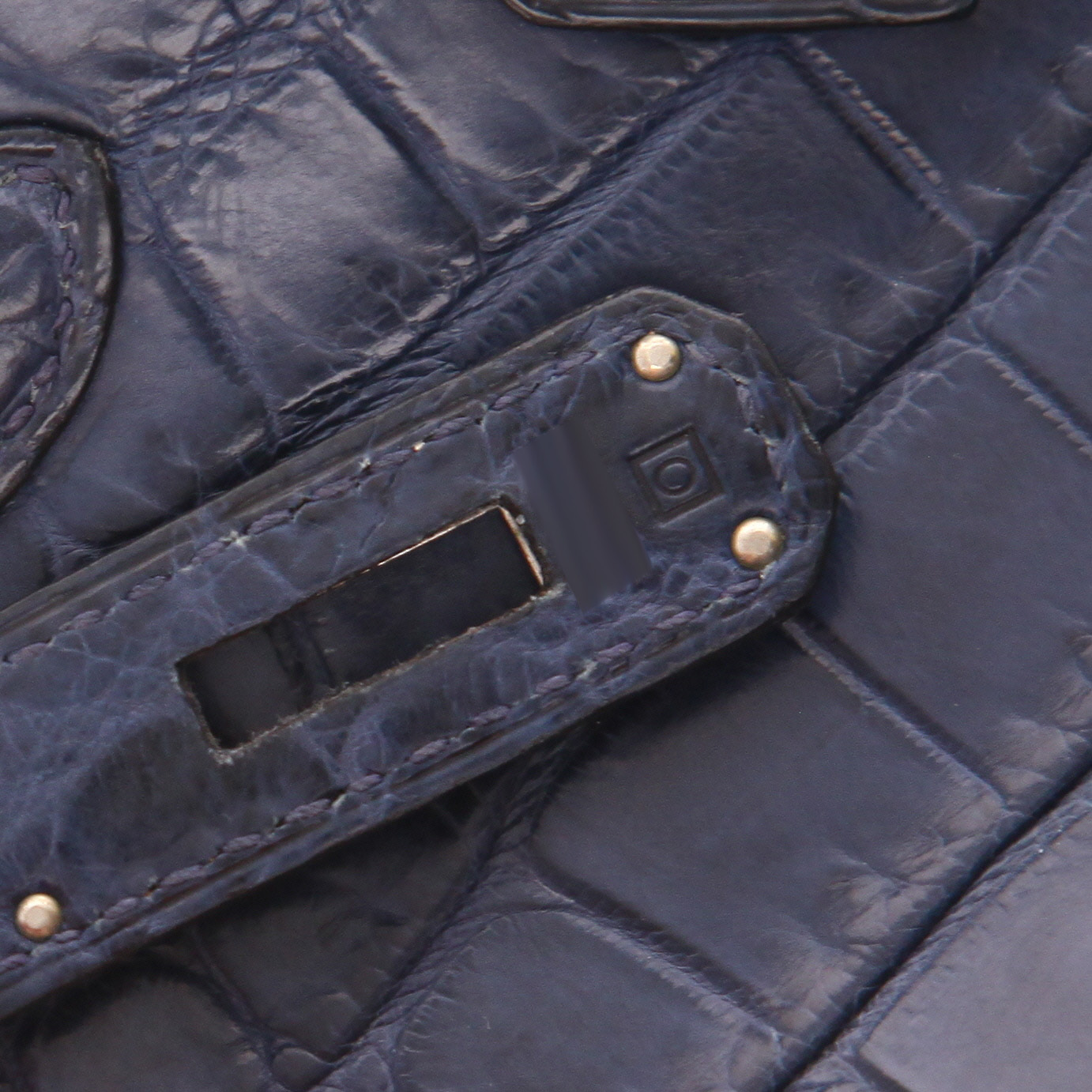 Sac à main Hermès  Birkin 30 cm en crocodile niloticus Bleu Brighton - Detail D4