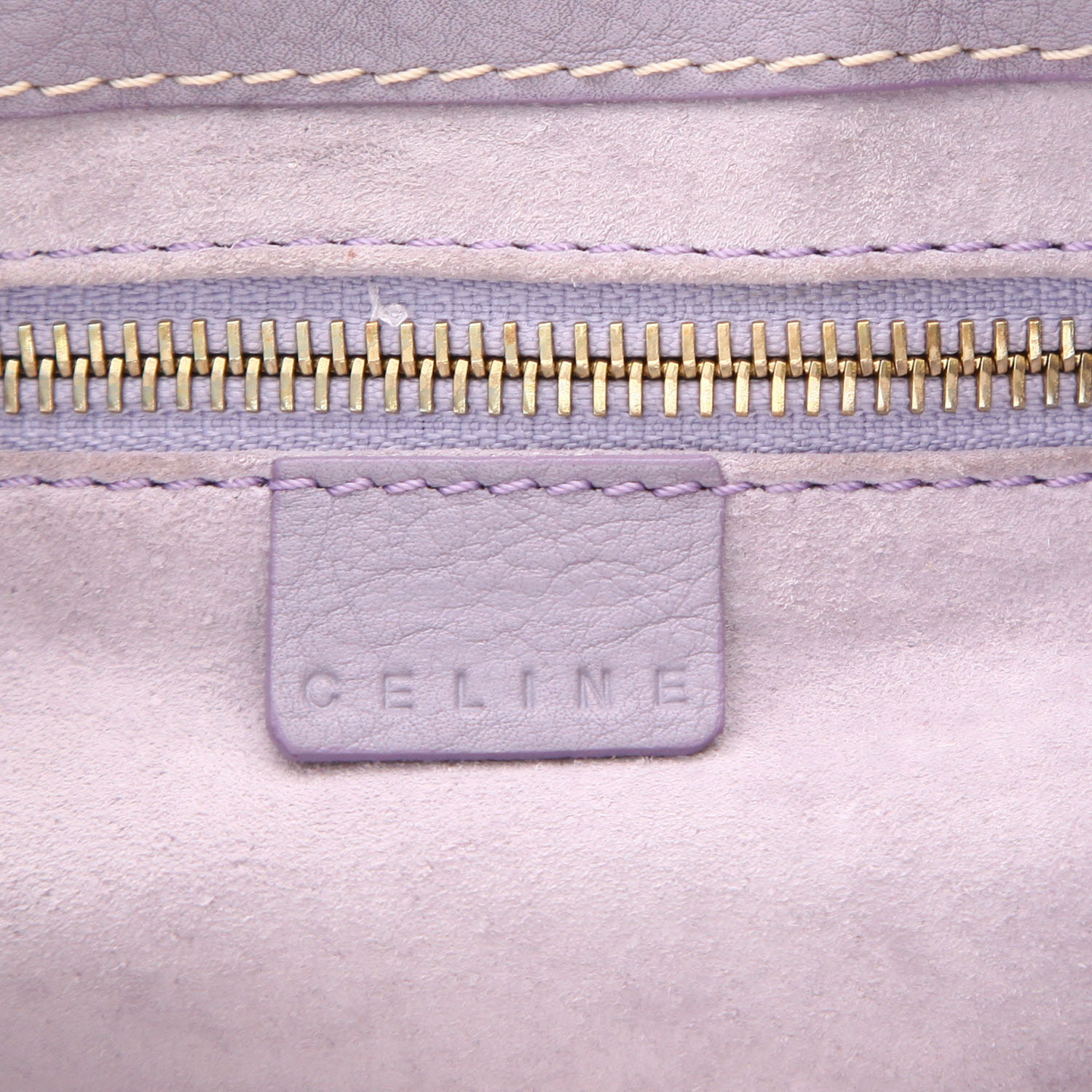 Bolso de mano Celine   en cuero violeta - Detail D2