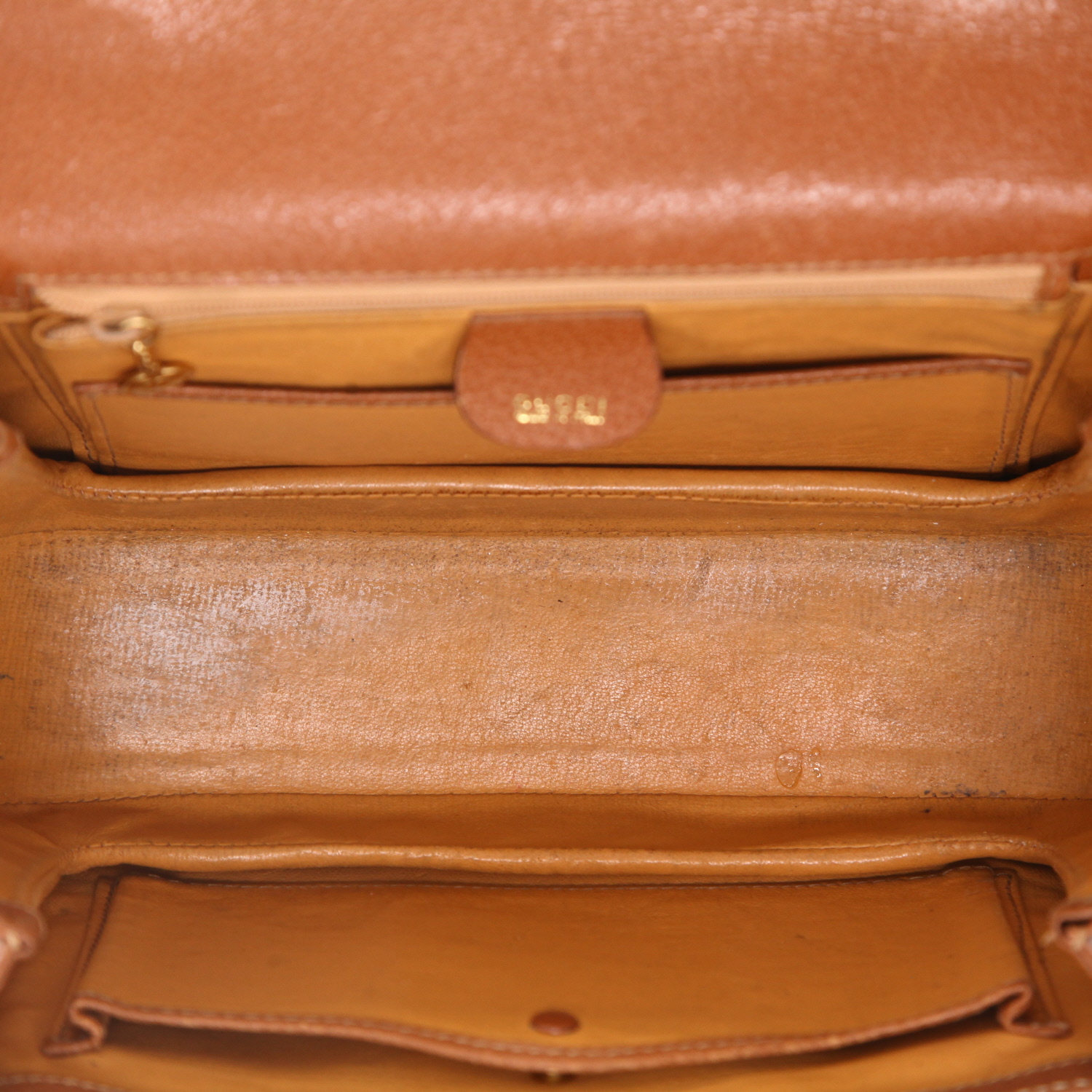 Sac à main Gucci  Bamboo en cuir grainé marron et bambou - Detail D3