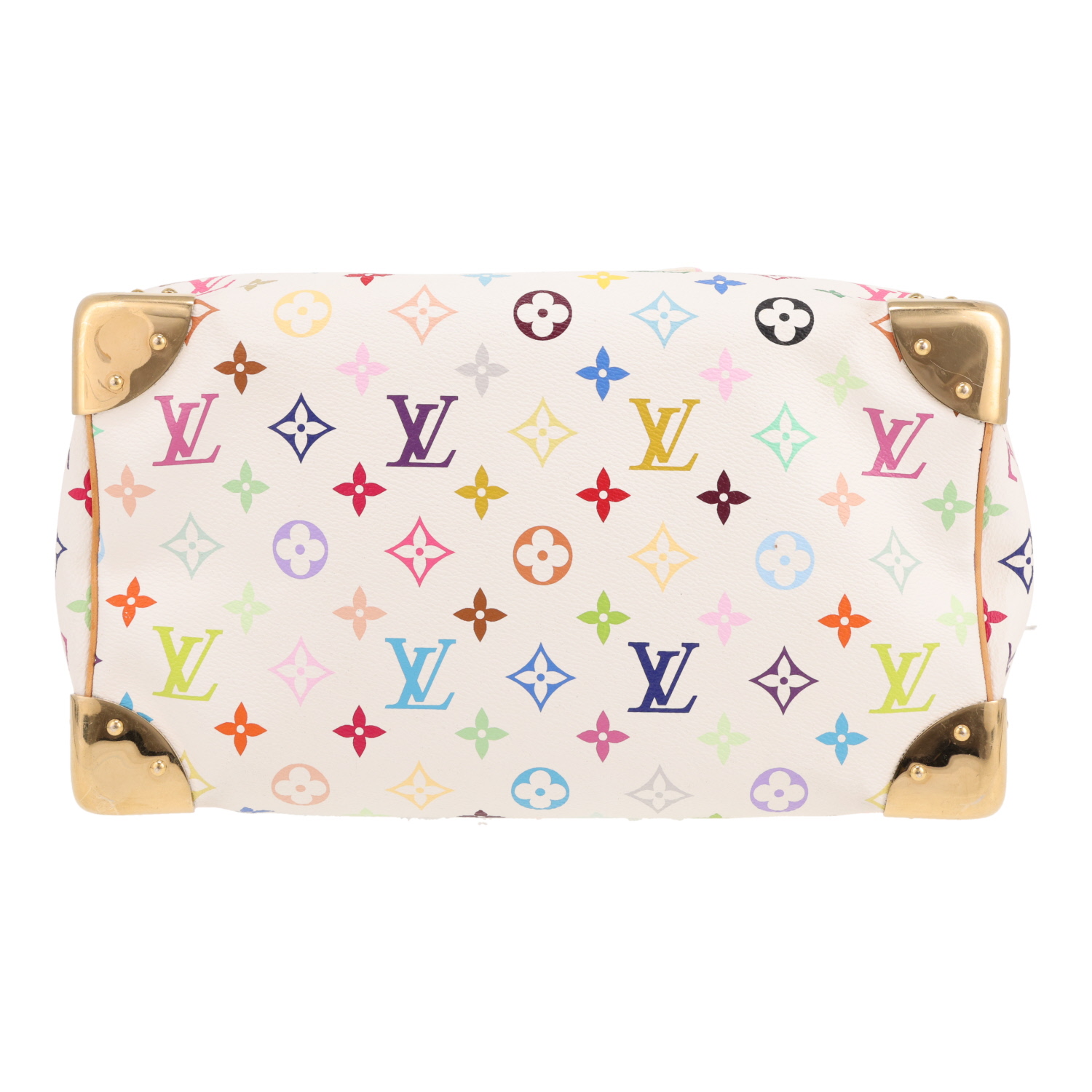 Bolso de mano Louis Vuitton  Speedy 30 Édition Limitée en lona blanca y multicolor - Detail D1