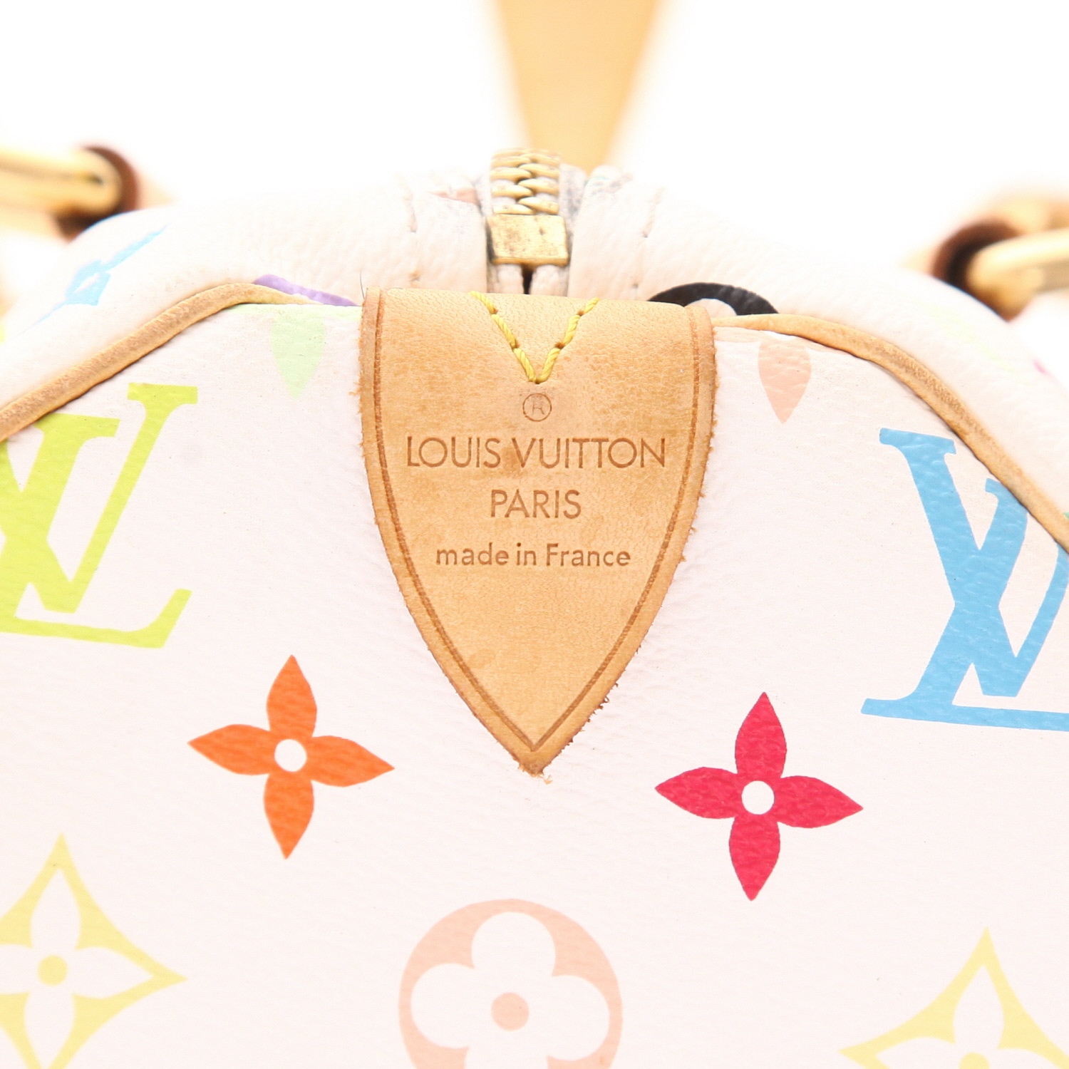 Borsa Louis Vuitton  Speedy 30 Édition Limitée in tela bianca e multicolore - Detail D2