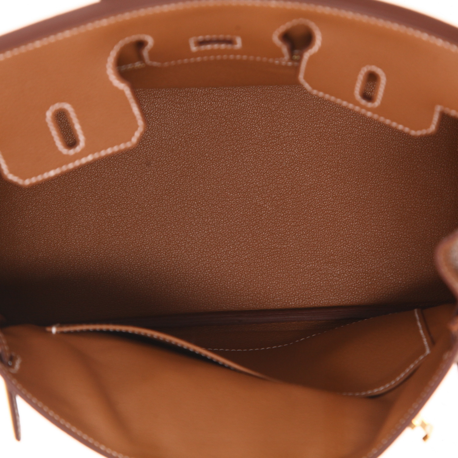 Bolso de mano Hermès  Birkin 25 cm en cuero togo color oro - Detail D3