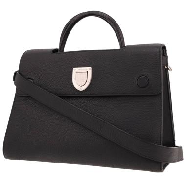 Borsa a tracolla Dior  Diorever in pelle martellata nera
