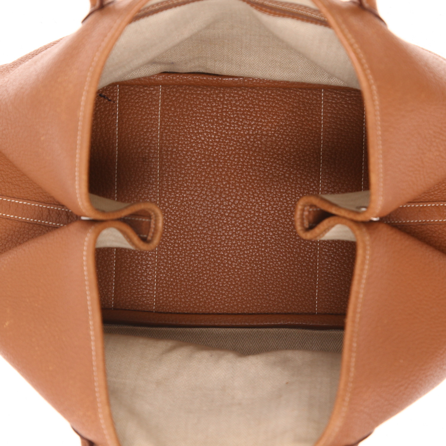 Sac cabas Hermès  Garden Party 36 cm en cuir togo gold - Detail D3
