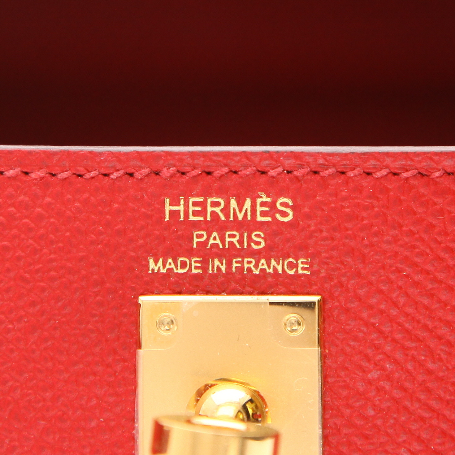 Sac à main Hermès  Kelly 25 cm en cuir epsom rouge Piment - Detail D2