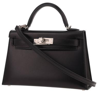 Bolso de mano Hermès  Kelly 20 cm en cuero box negro