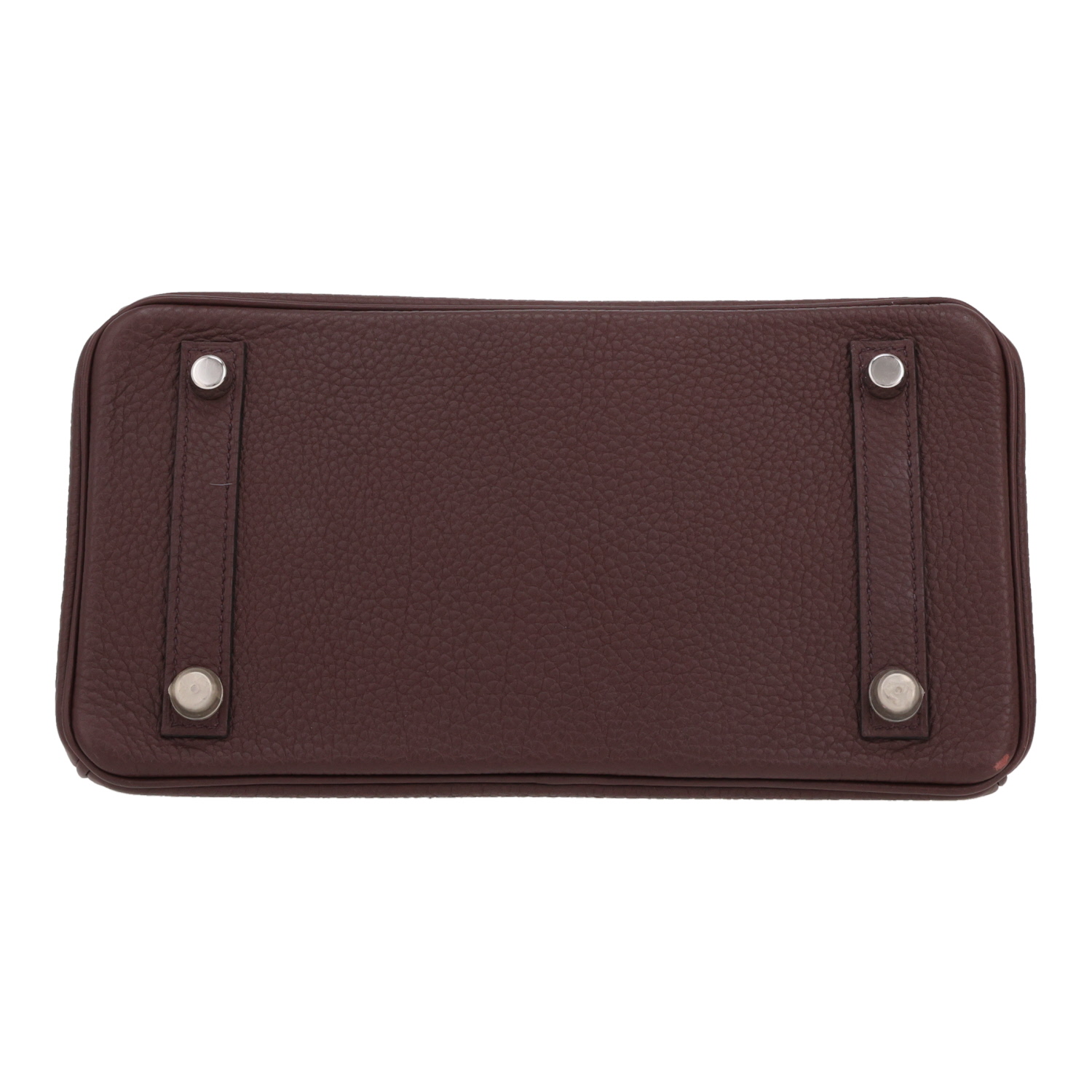 Bolso de mano Hermès  Birkin 25 cm en cuero togo Rouge Sellier - Detail D1