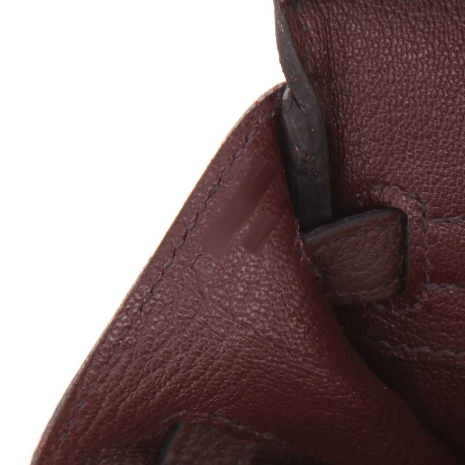 Sac à main Hermès  Birkin 25 cm en cuir togo Rouge Sellier - Detail D4