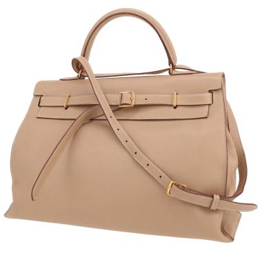 Borsa Hermès Kelly Flat in pelle Swift beige