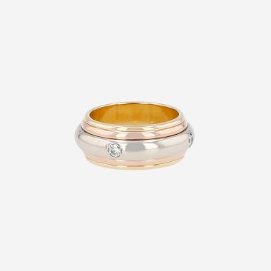 Bague Cartier Saturne en 3 ors et diamants