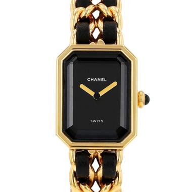 Montre Chanel Première taille L  en plaqué or Vers 1990