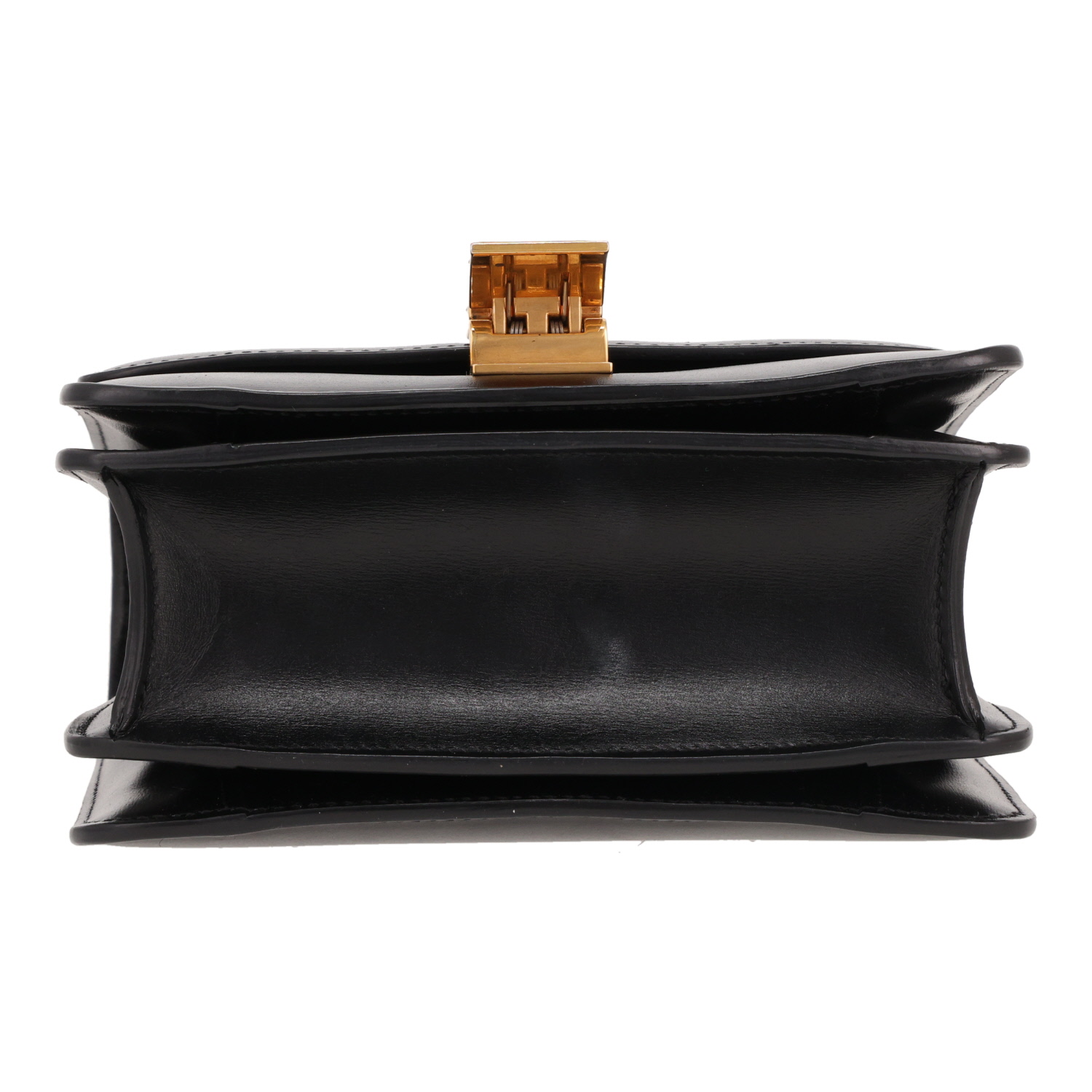 Sac à main Celine  Classic Box en cuir lisse noir - Detail D1