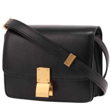 Sac à main Celine  Classic Box en cuir lisse noir