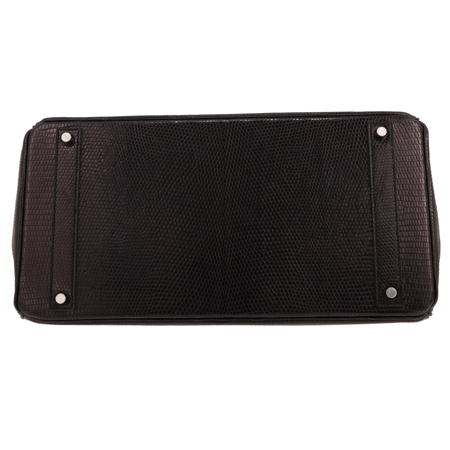 Bolso de mano Hermès  Birkin 40 cm en piel de lagarto negra - Detail D1