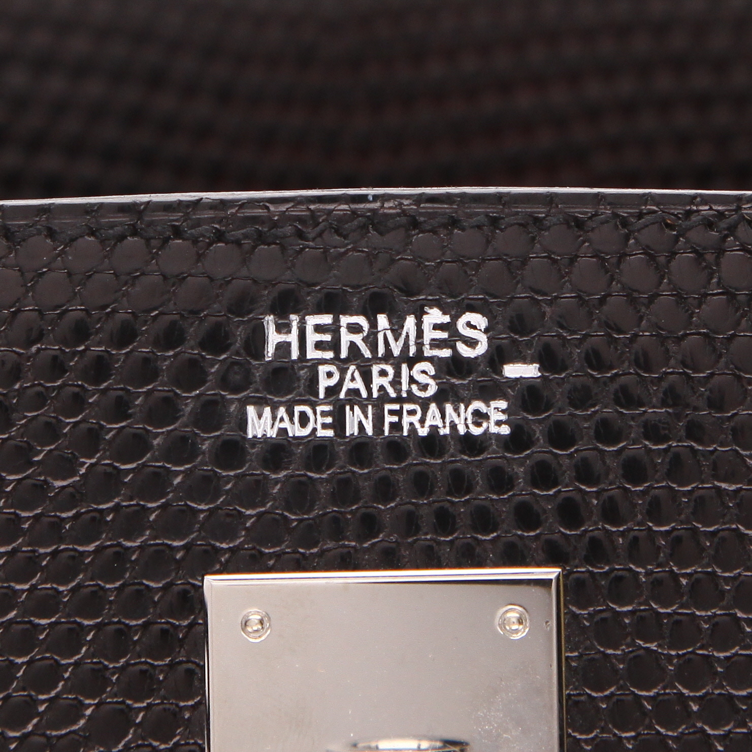 Hermès  Birkin 40 cm handbag  in black lizzard - Detail D2