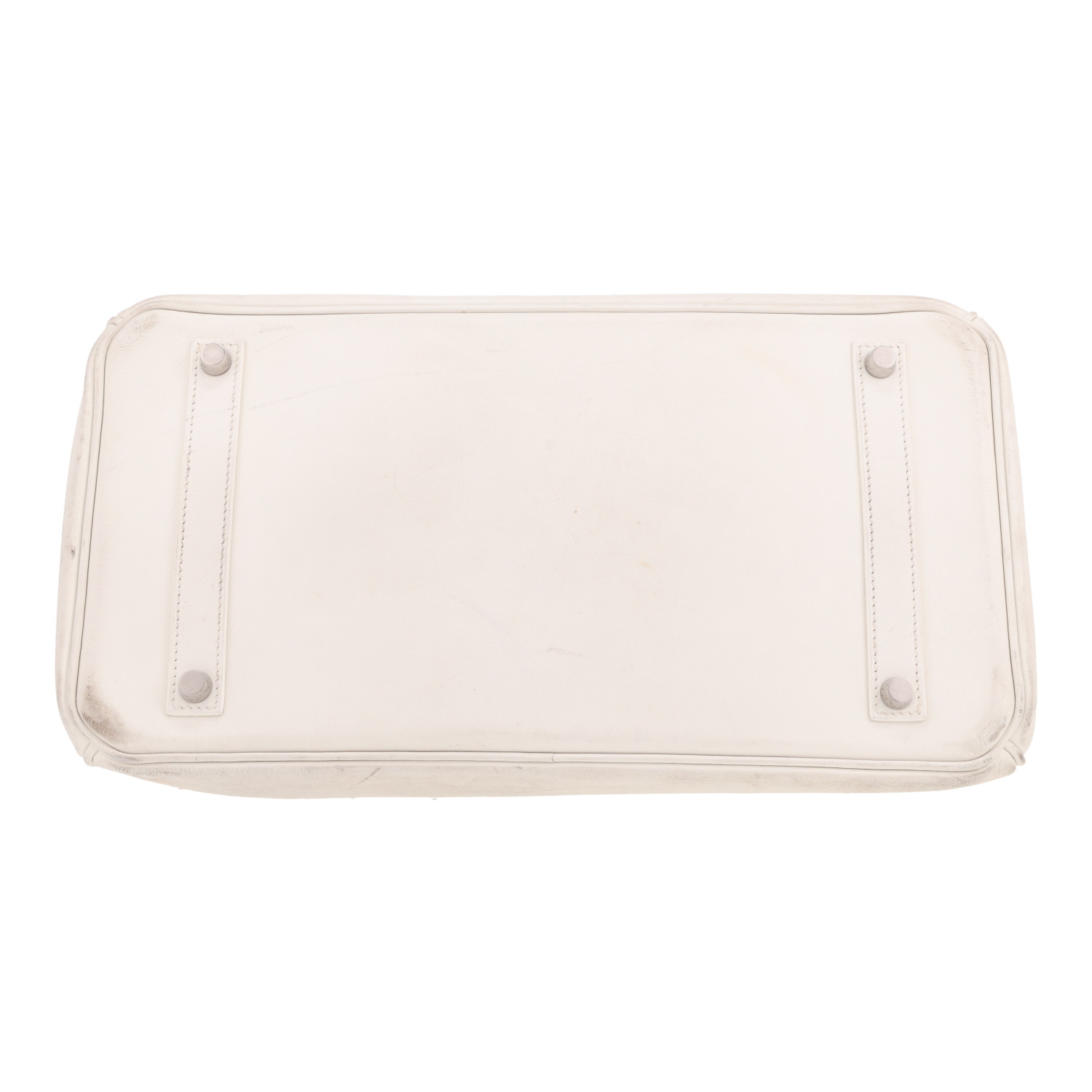 Bolso de mano Hermès  Birkin 35 cm en cuero swift blanco - Detail D1