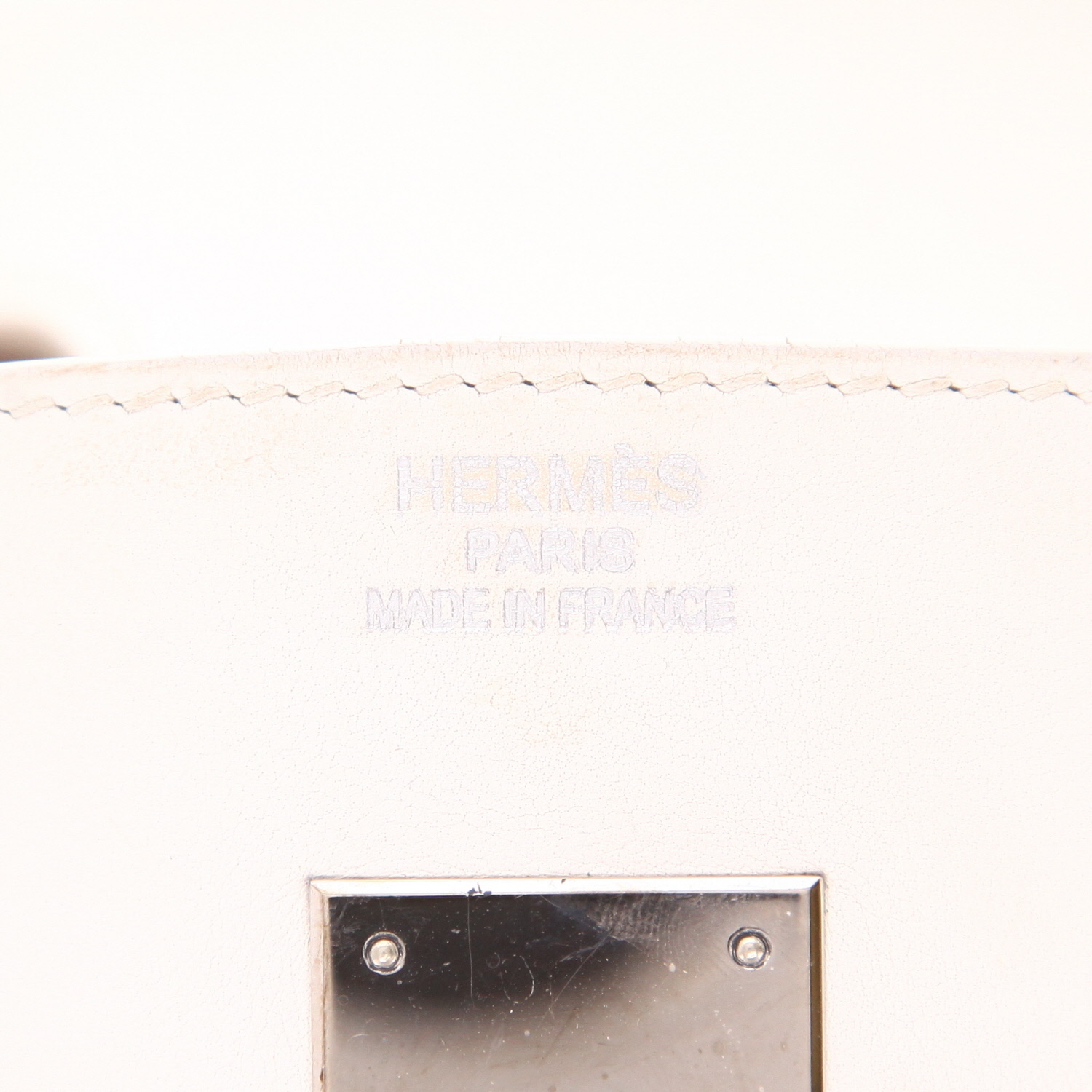 Hermès  Birkin 35 cm handbag  in white Swift leather - Detail D2