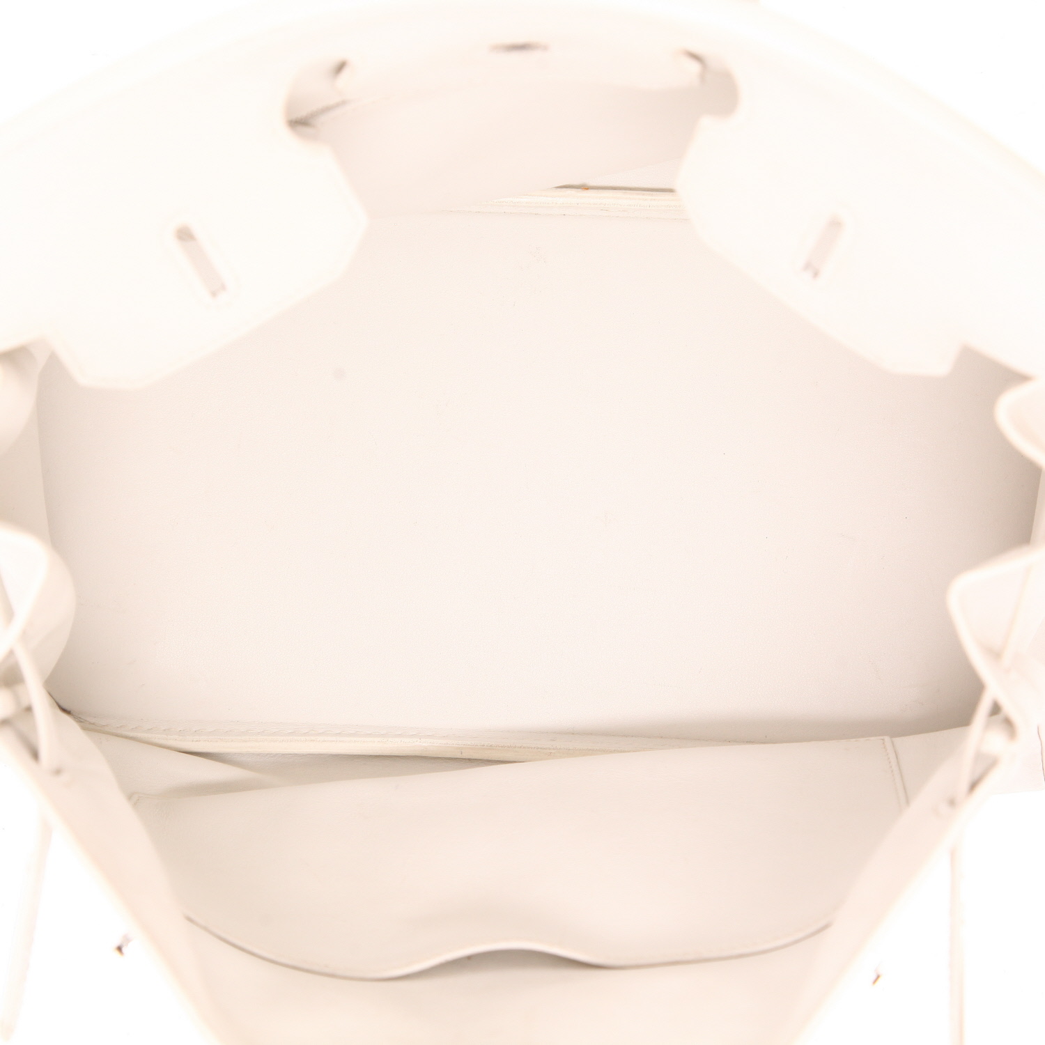 Bolso de mano Hermès  Birkin 35 cm en cuero swift blanco - Detail D3