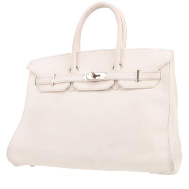 Sac à main Hermès  Birkin 35 cm en cuir Swift blanc