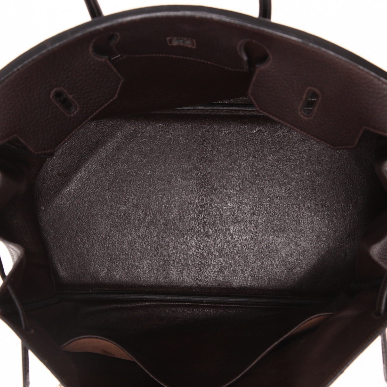 Hermès  Birkin 40 cm handbag  in brown grained leather - Detail D3