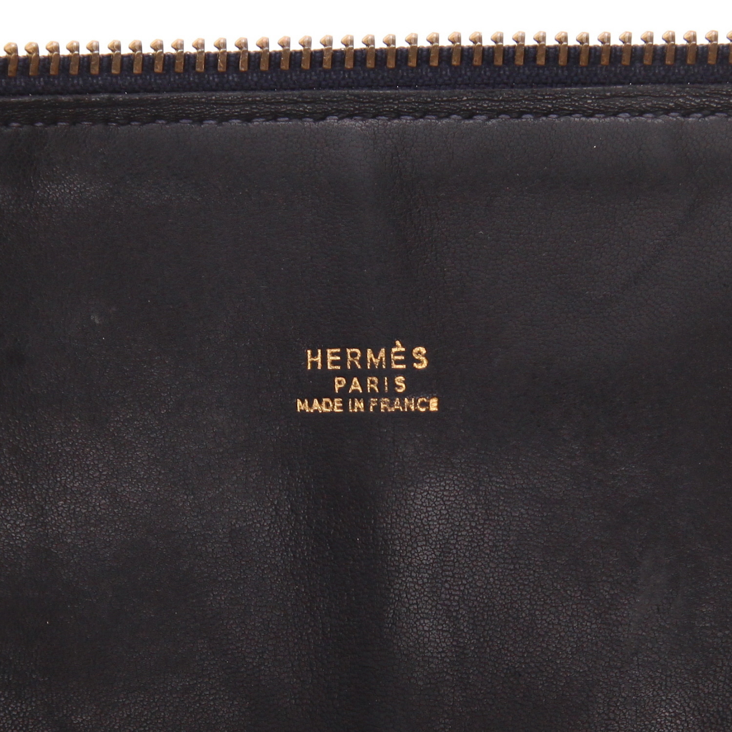 Sac à main Hermès  Bolide 35 cm en cuir Courchevel bleu-marine et rouge - Detail D2