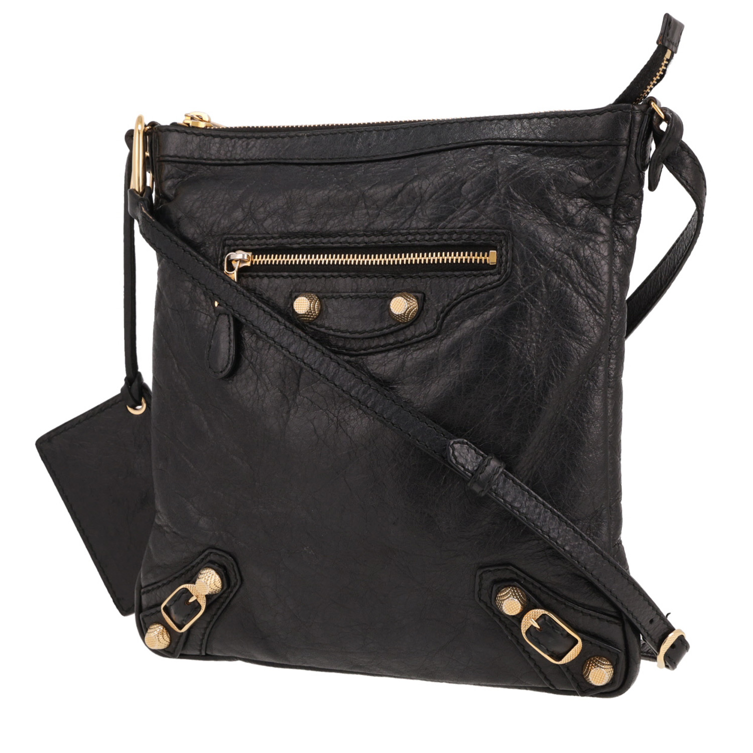 Bolso bandolera Balenciaga  City en cuero usado negro - Detail D4