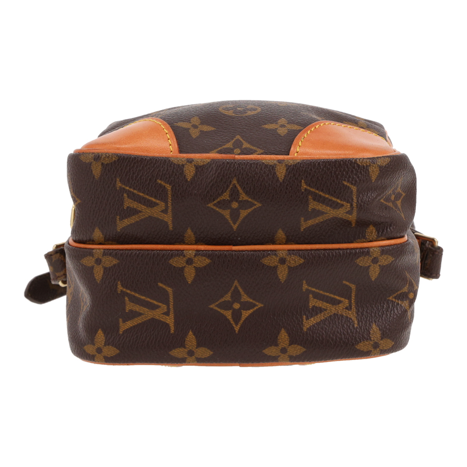 Sac bandoulière Louis Vuitton  Danube	 en toile monogram marron et cuir naturel - Detail D1